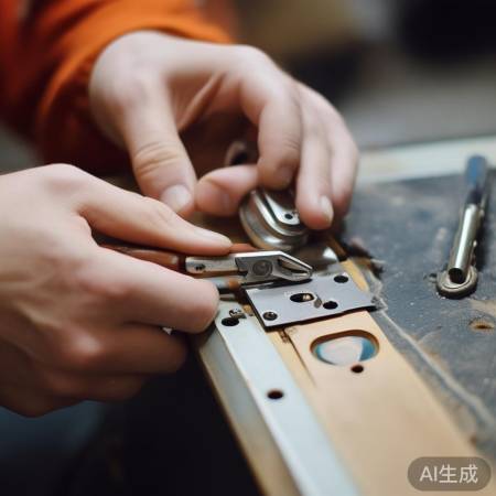 门锁卡住，轻撬清理。