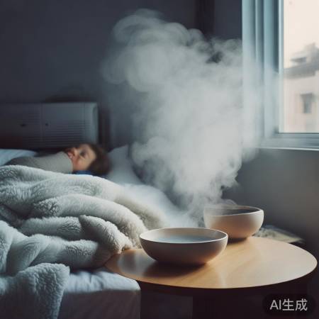 孩子发热,空调保湿。