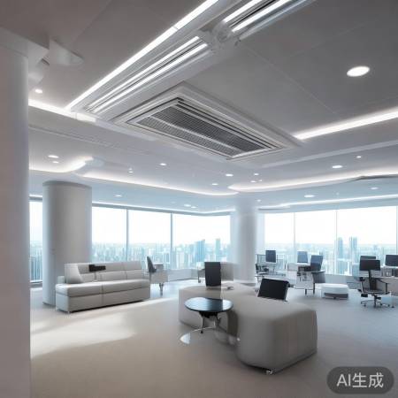 现代大厅空调吊顶：自然舒适美观