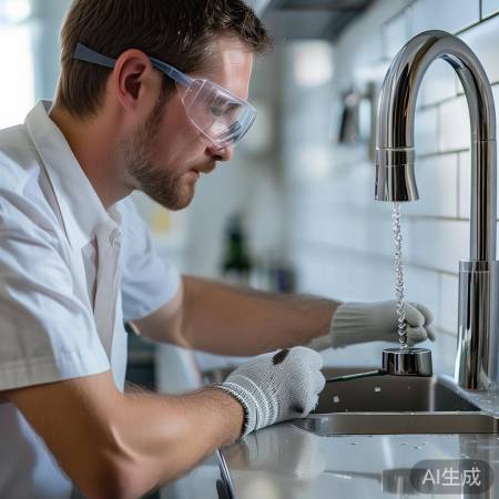 检查水龙头螺丝，确保水源关闭