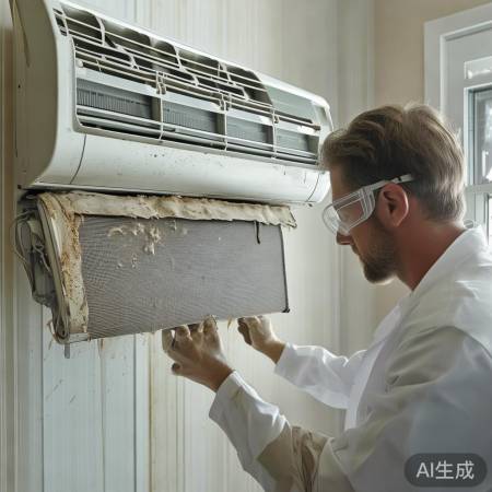 空调未清洁，微生物滋生