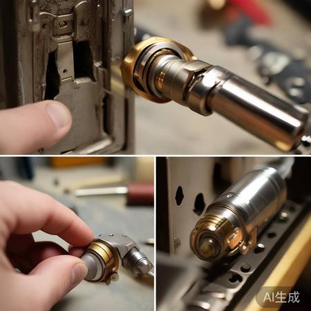 安装新锁芯，轻旋再拧紧