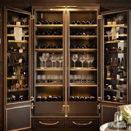 酒柜中央放心爱酒杯