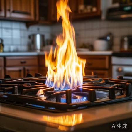 燃气灶空烧，火焰不稳，漏气风险