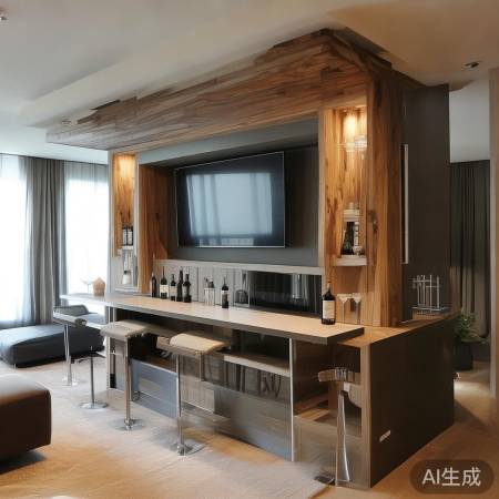 创意电视墙吧台