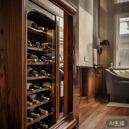 优雅黑胡桃酒柜，美酒飘香